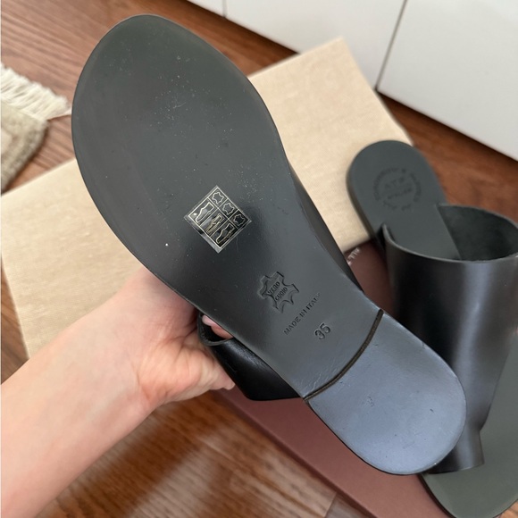 ATP Atelier Black Leather Sandals - Picture 3 of 4
